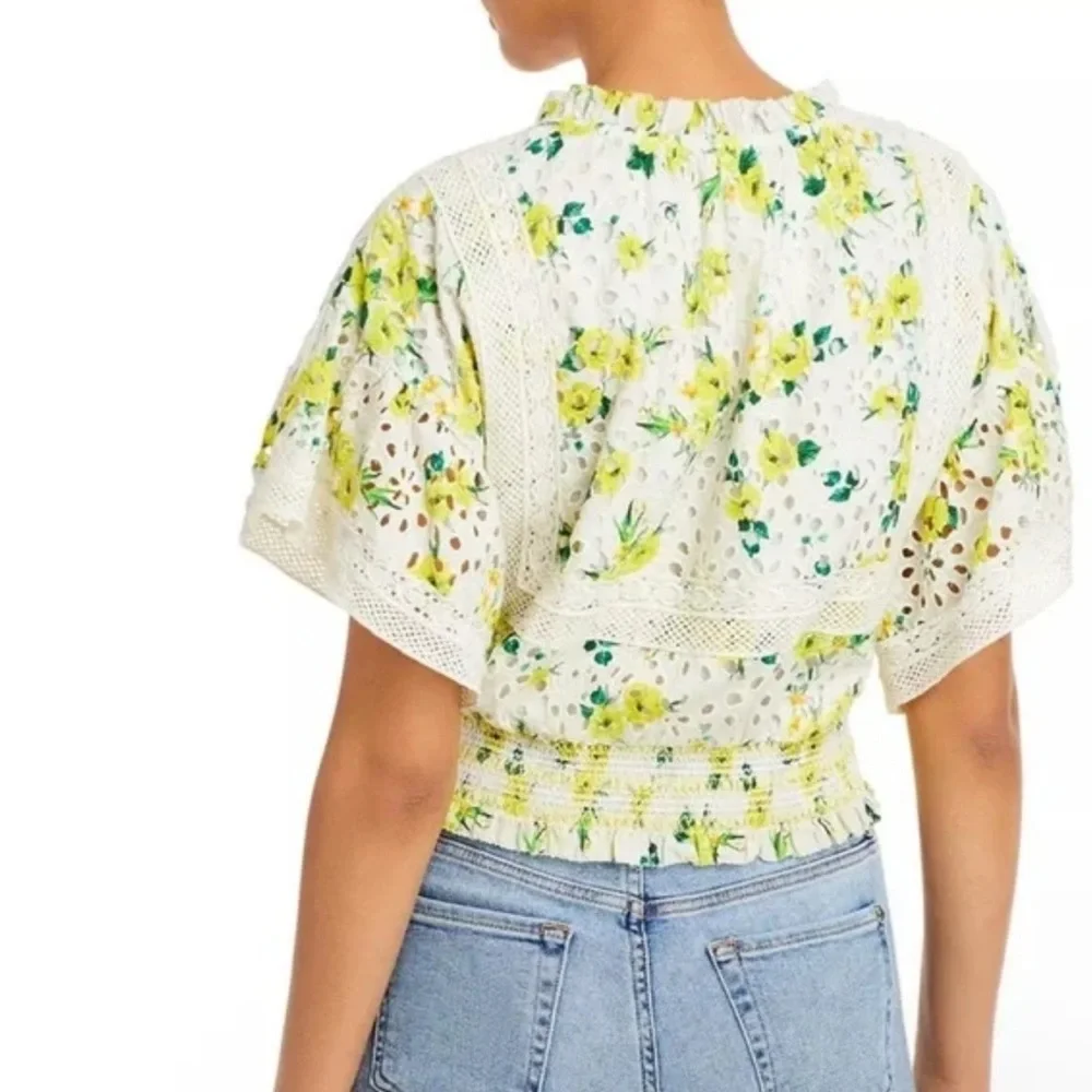 Alice + Olivia Tabitha Eyelet Set - Floral Crop Top (Large) & Skirt Set (10) - Picture 14 of 16